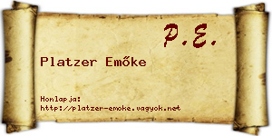 Platzer Emőke névjegykártya
